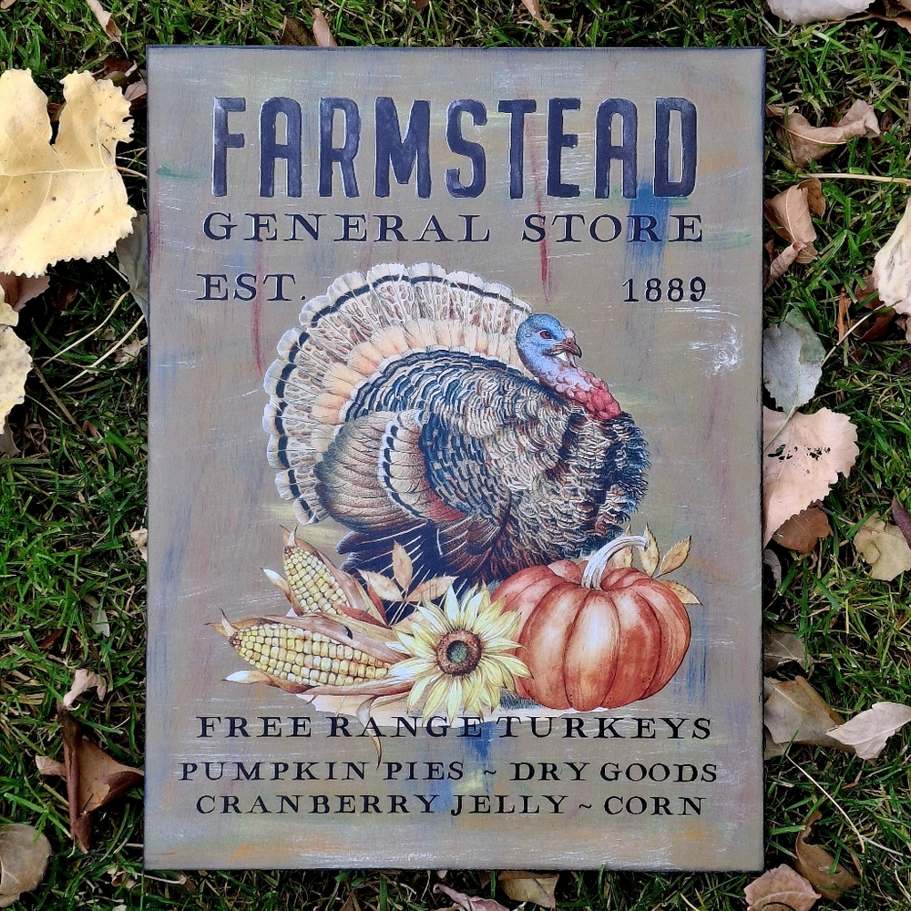 Farmstead General Store Painted Crafted 12x16 Sign Farmhouse Thanksgiving Decor